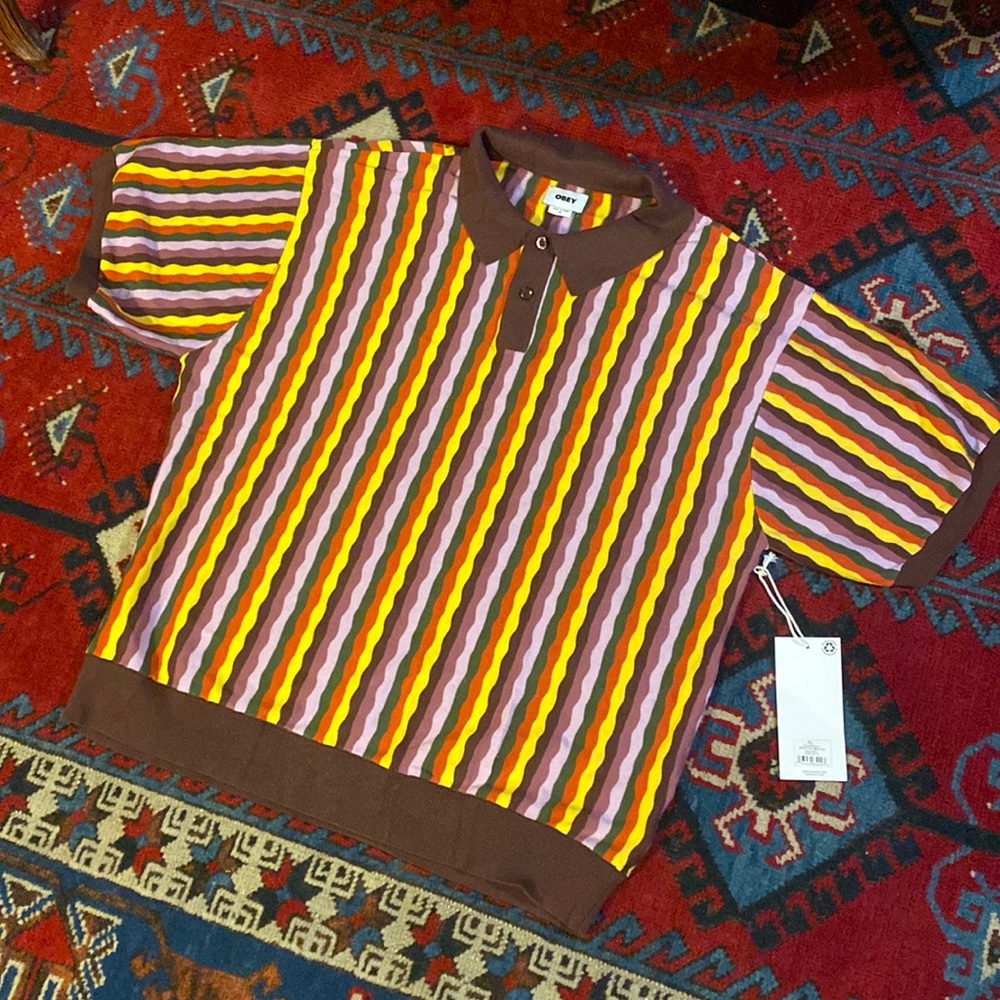 OBEY SURFACE POLO SWEATER SOLD OUT XL NWT